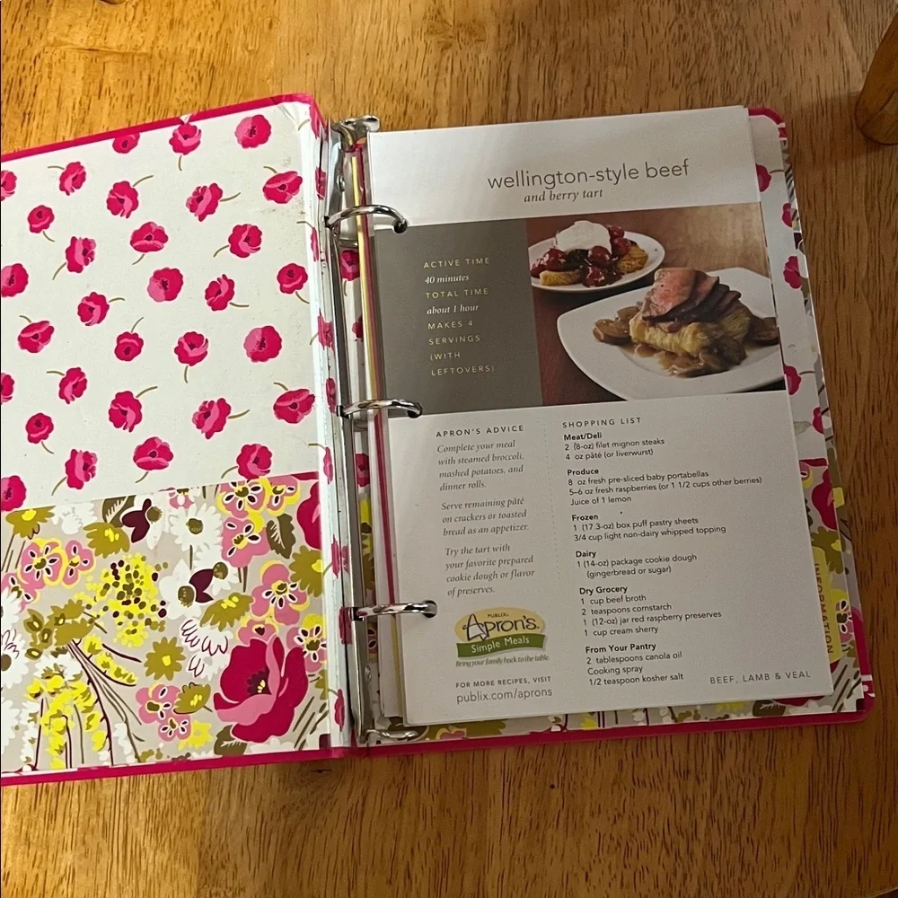Vera Bradley Floral Notebook with Pink and Yellow Accents Cookbook Recipes